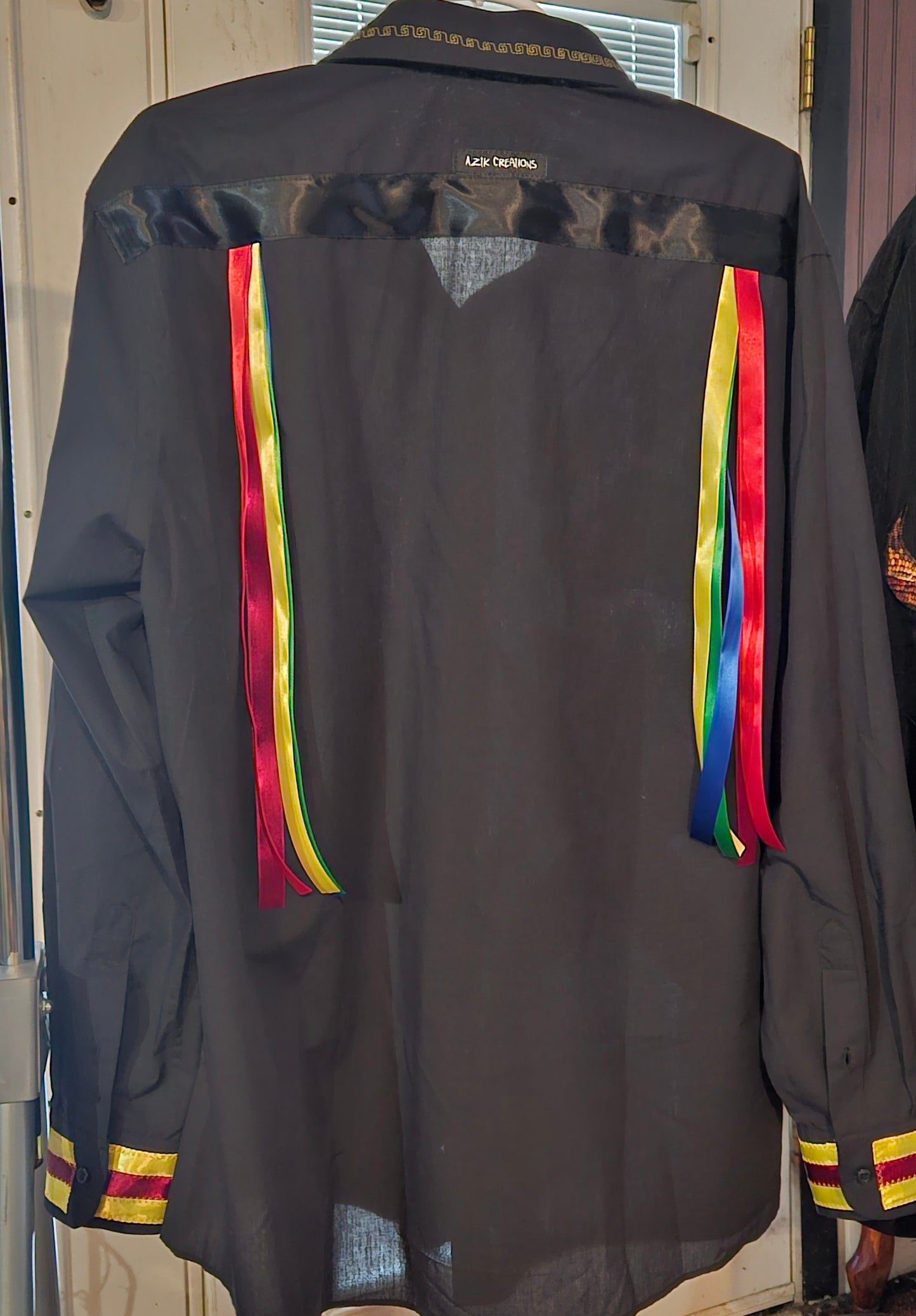 Button Down Native American made Ribbon shirt