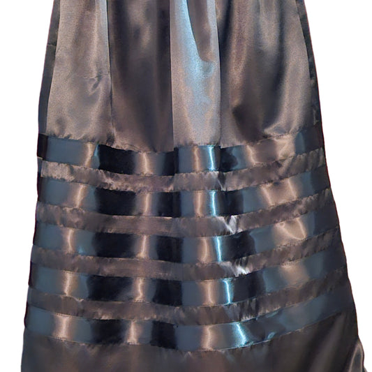 Black Satin Ribbon skirt with pockets