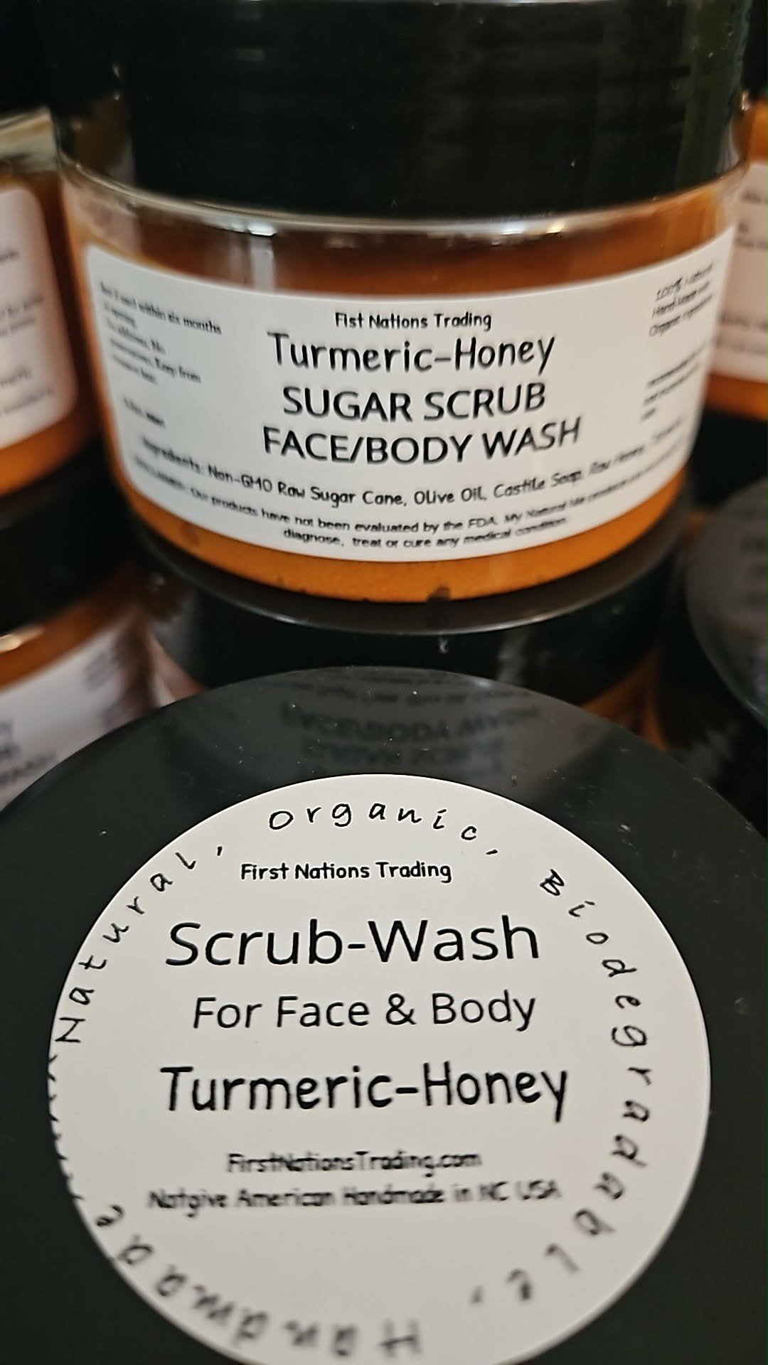 Turmeric-Honey Sugar scrub and wash for face and body