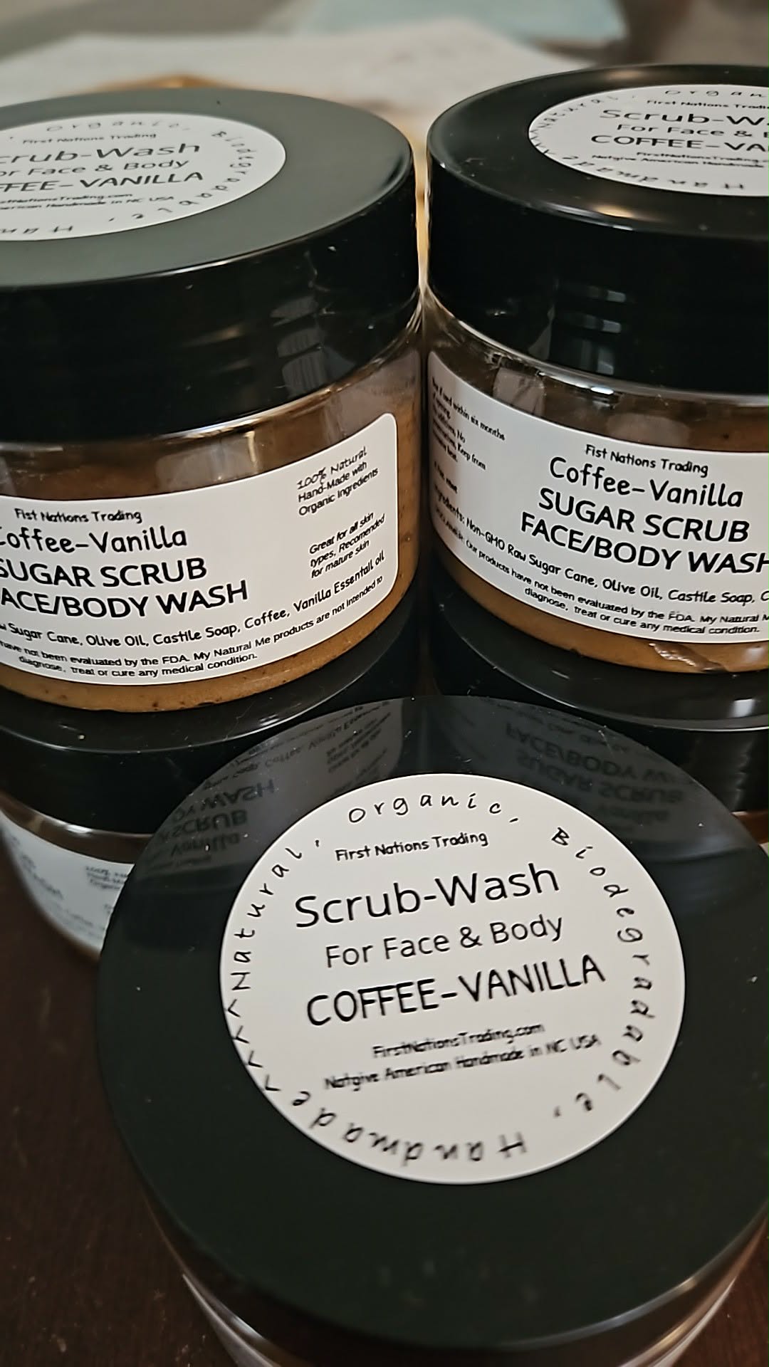 Coffee-Vanilla Sugar scrub and wash for face and body