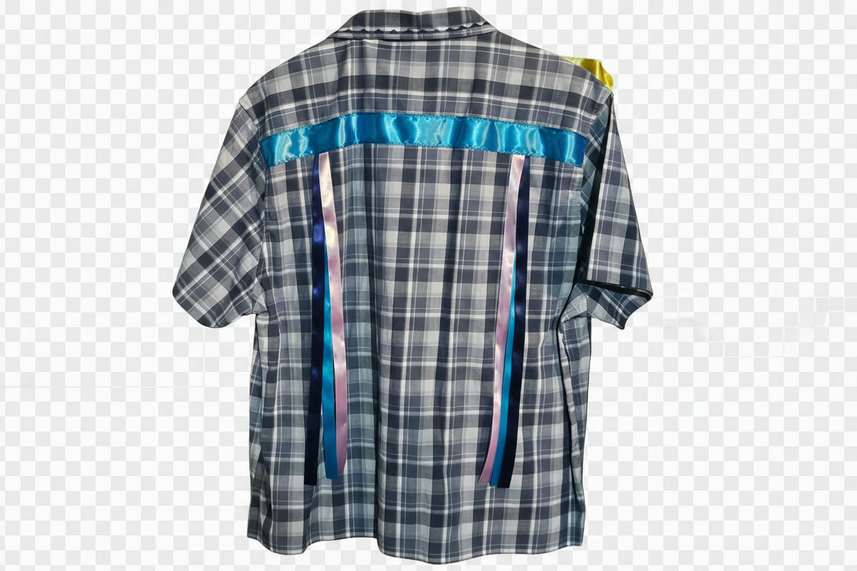 Button Down Native American made Ribbon shirt
