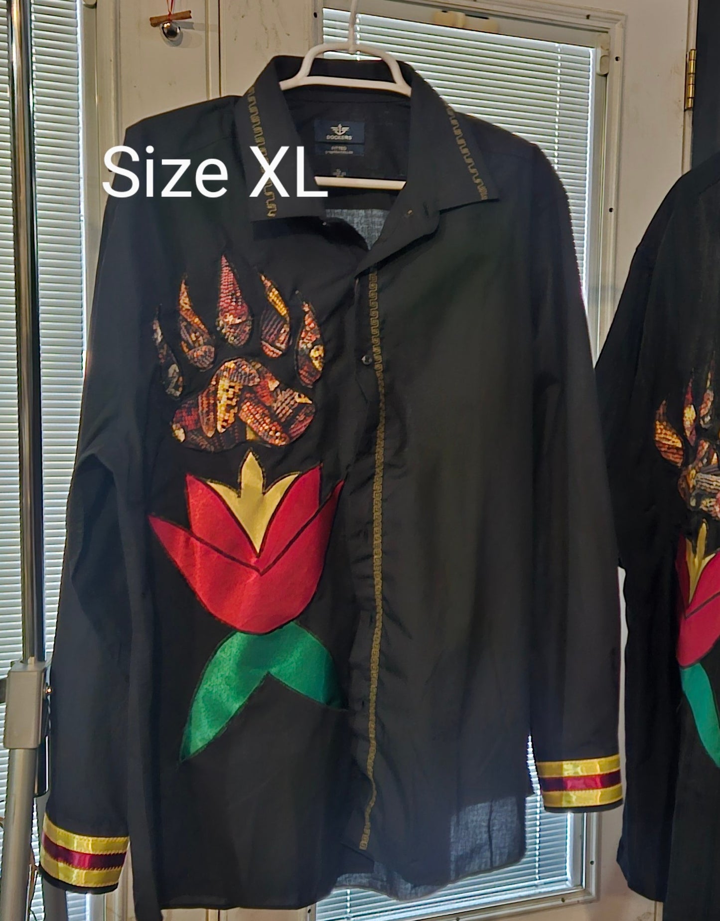 Button Down Native American made Ribbon shirt