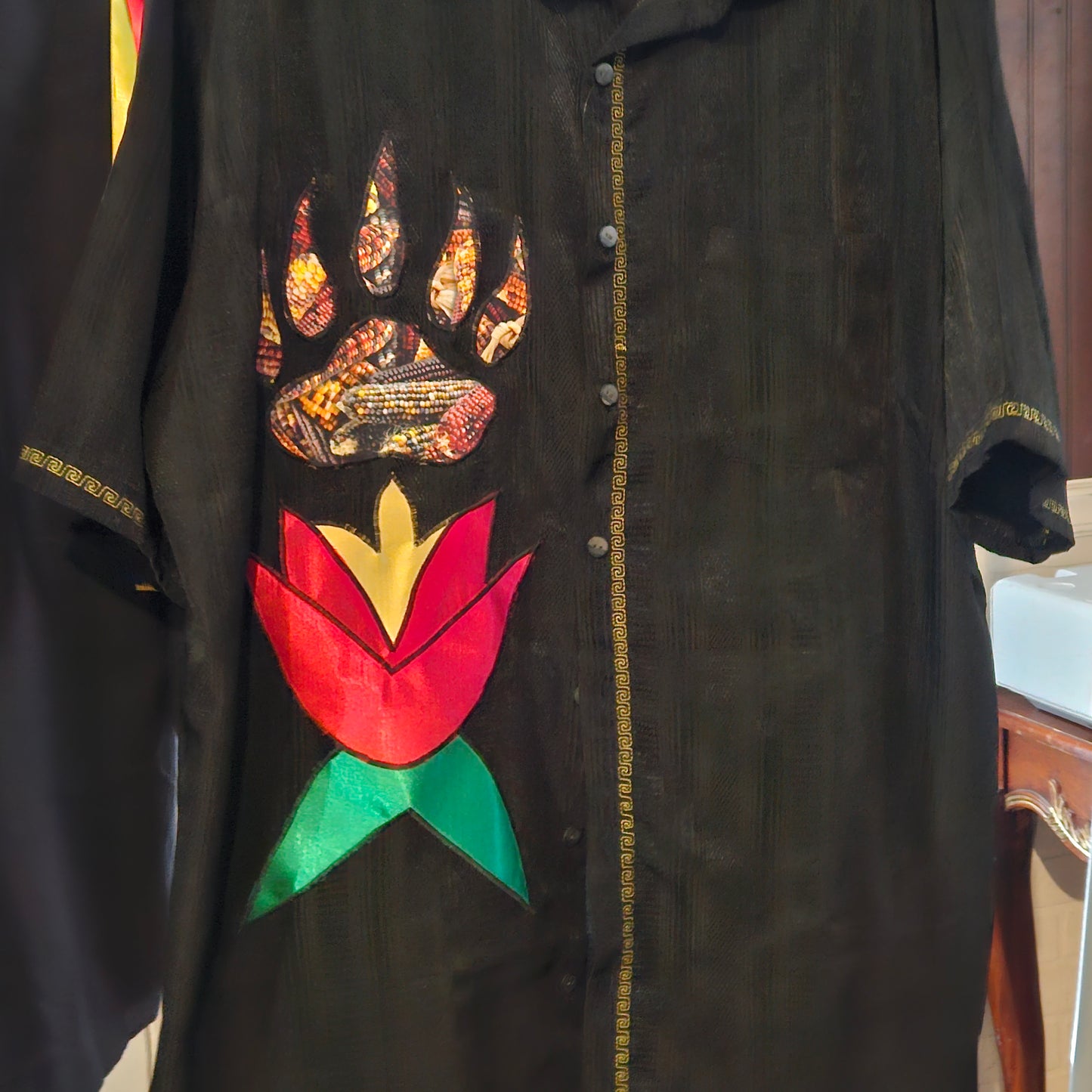 Button Down Native American Made Ribbon Shirt