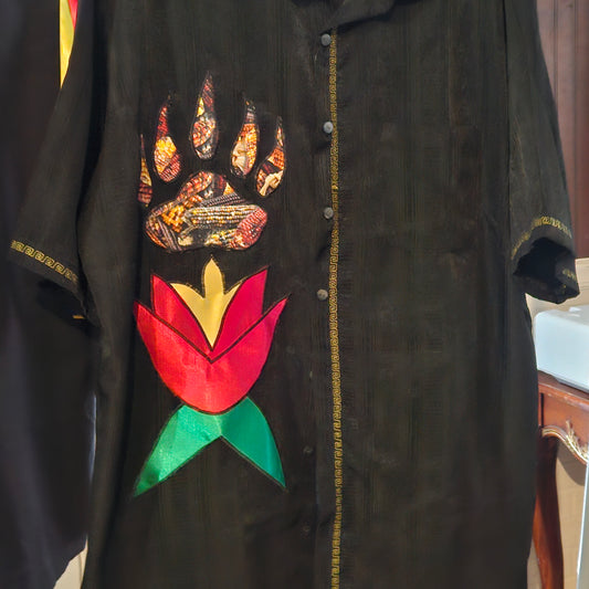 Button Down Native American Made Ribbon Shirt