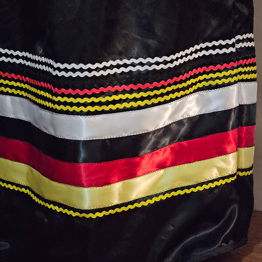 Black Satin Ribbon skirt with pockets