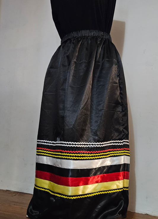 Black Satin Ribbon skirt with pockets