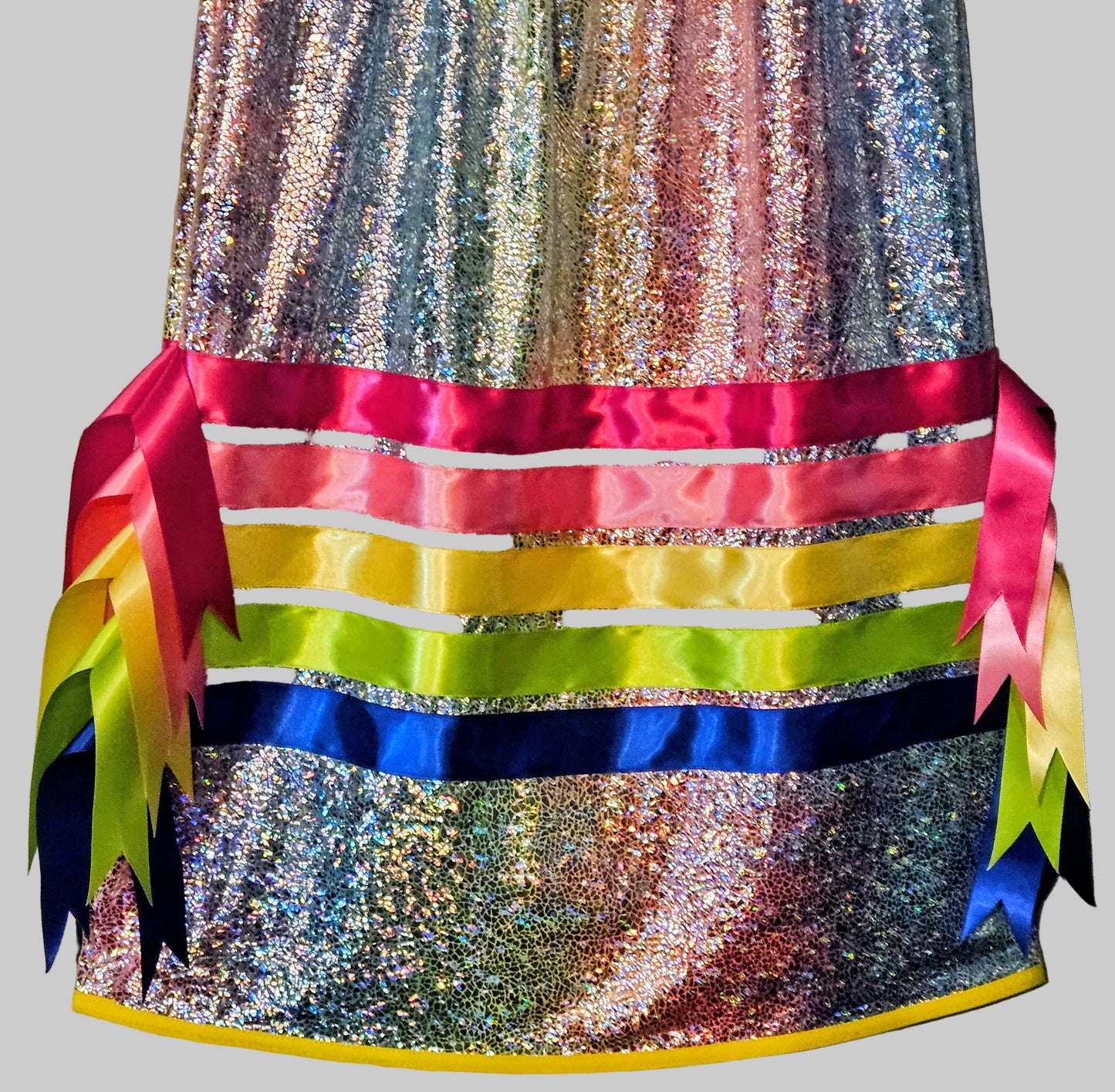 Ribbon Skirt with Pockets and Ribbon Fringe