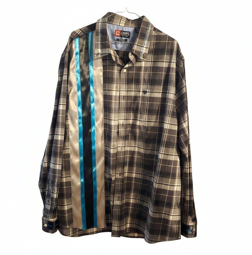 Button Down Native American made Ribbon shirt