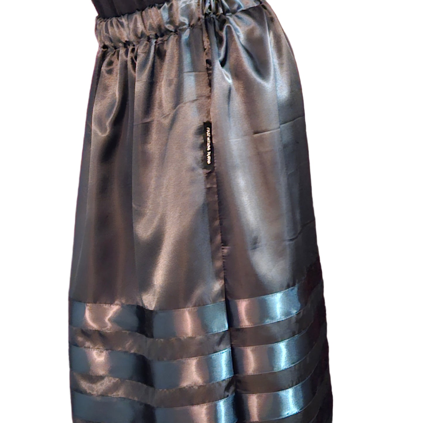 Black Satin Ribbon skirt with pockets