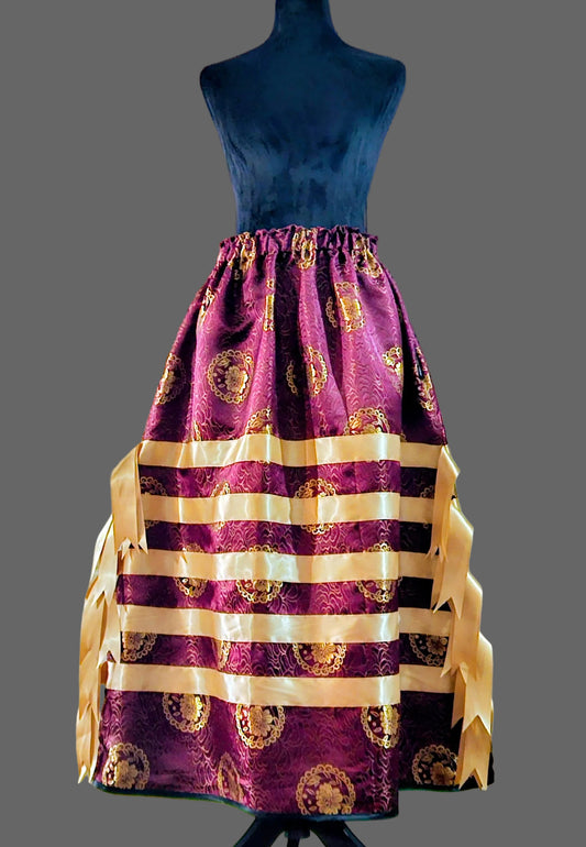 Gold on Gold Ribbon skirt with pockets