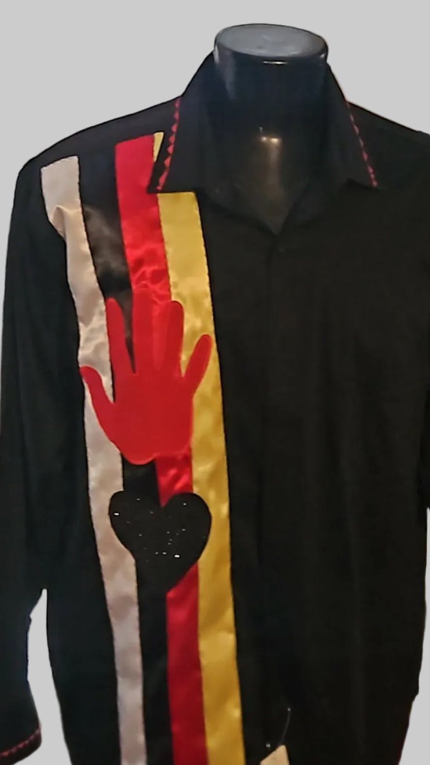 MMIW awareness Button Down Ribbon shirt with applique