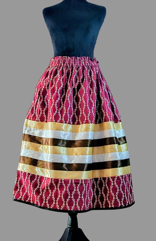 7 Generations Ribbon skirt, Classic, Traditional with pockets