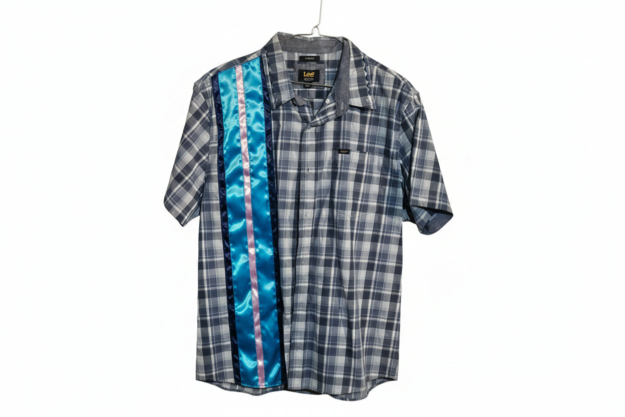 Button Down Native American made Ribbon shirt