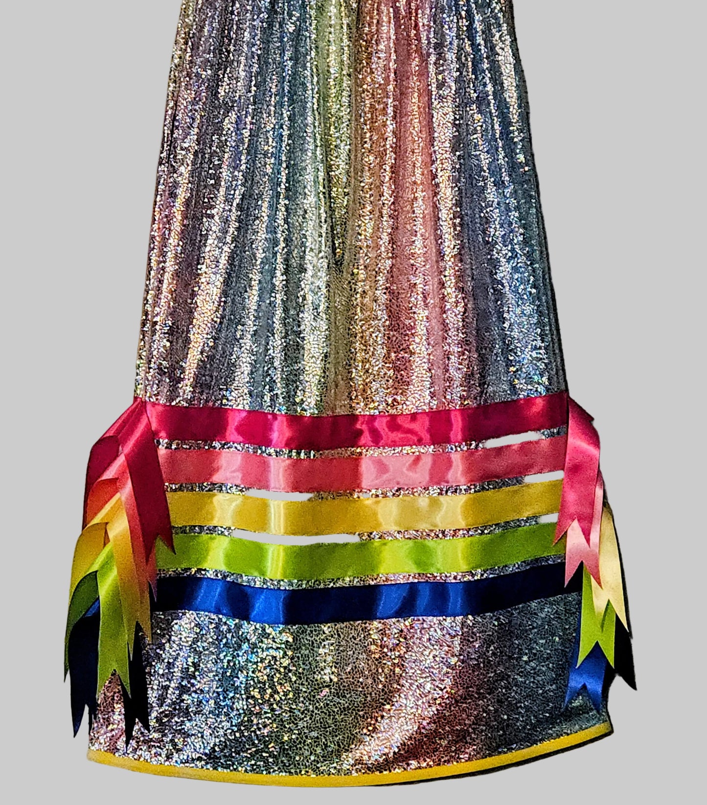 Ribbon Skirt with Pockets and Ribbon Fringe