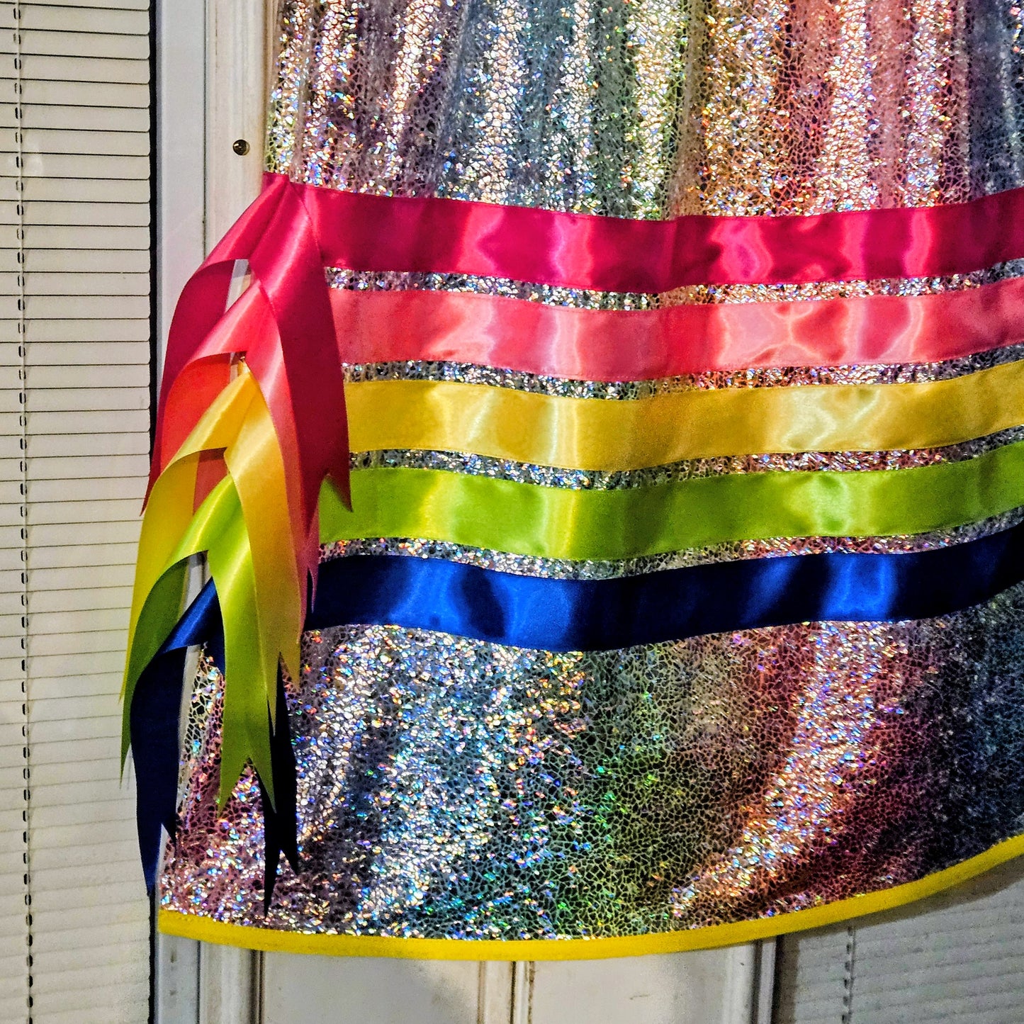 Ribbon Skirt with Pockets and Ribbon Fringe