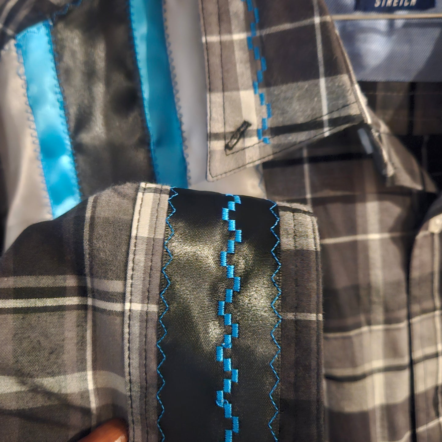 Button Down Native American made Ribbon shirt