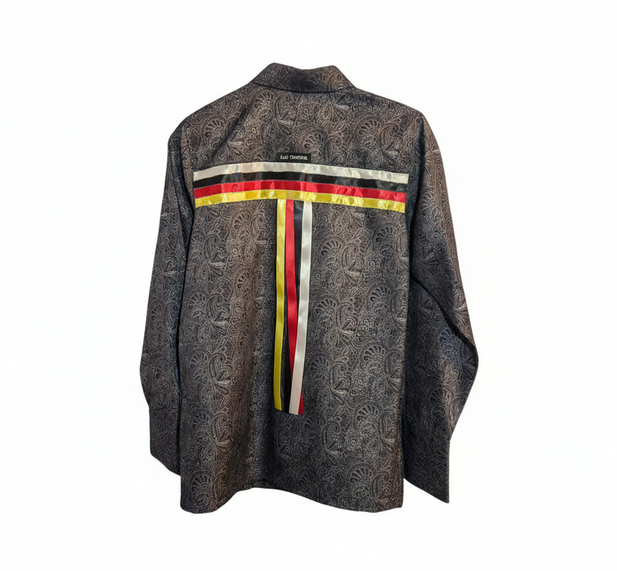 Button Down Native American made Ribbon shirt