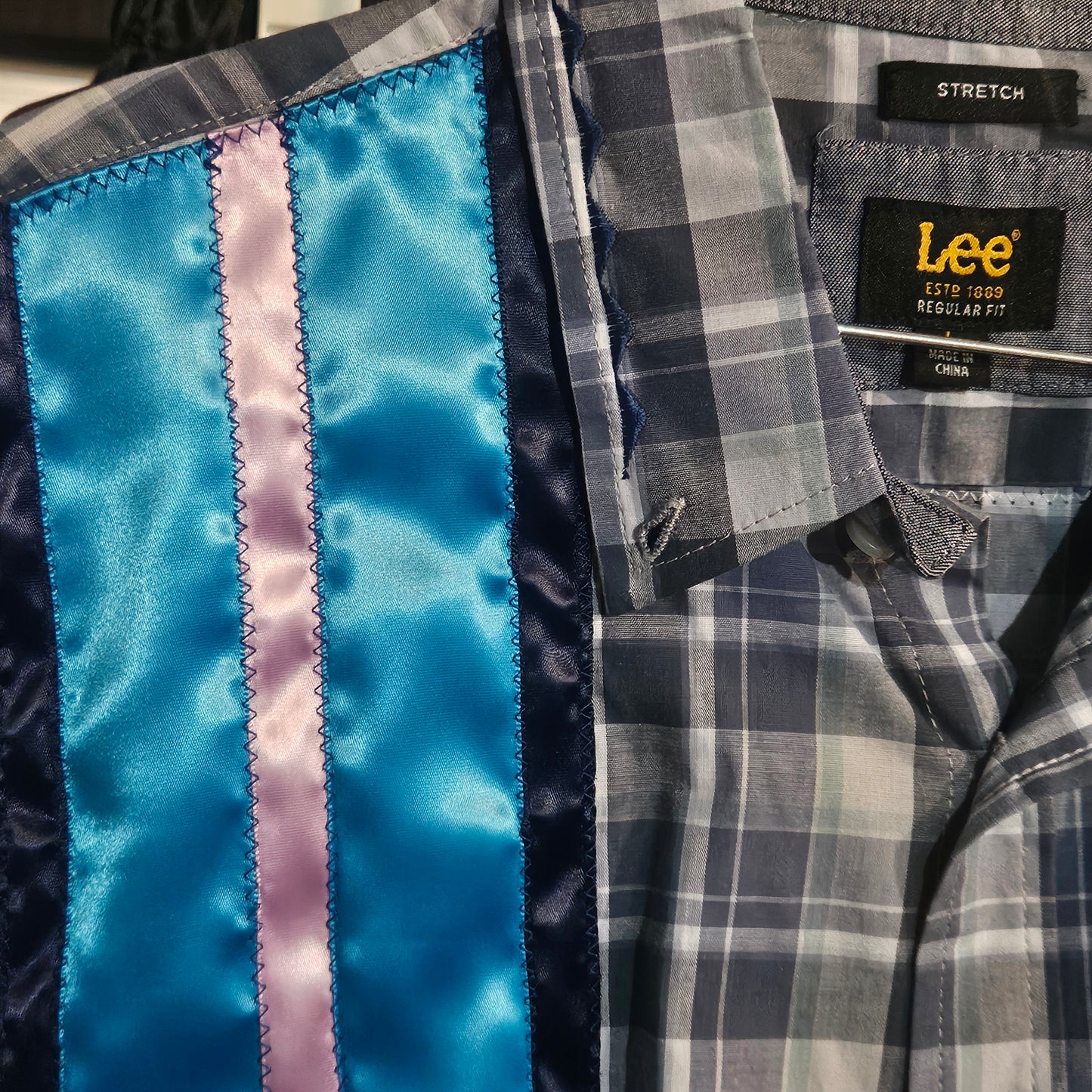 Button Down Native American made Ribbon shirt
