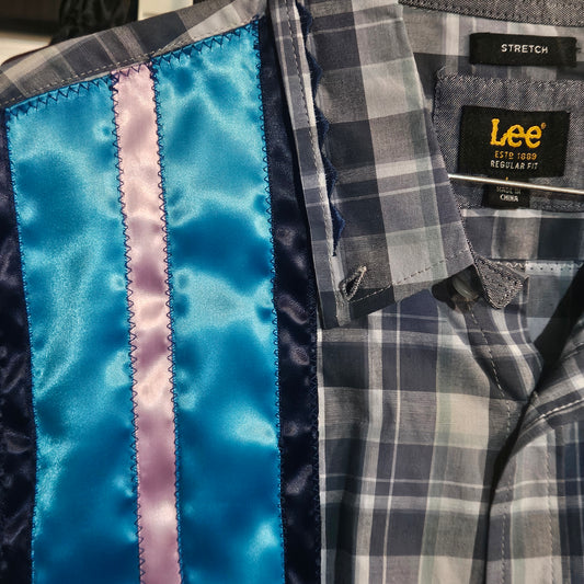 Button Down Native American made Ribbon shirt